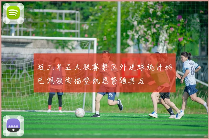 近三年五大联赛禁区外进球统计姆巴佩领衔福登凯恩紧随其后